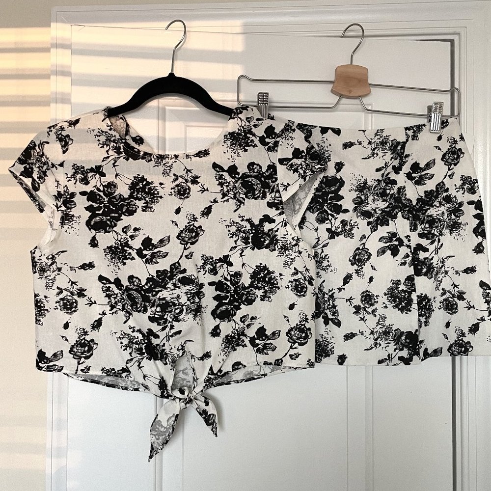 Matching Crop Top and Skirt Set by Lucca Couture